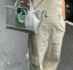 Lunivop New Faionable Silver Large Capaci Tote Bag Women's Practical Handbag Trendy Casual oulder Bag for Youth