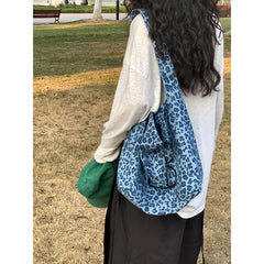 Lunivop Women Versatile Shoulder Large Capacity Underarm Bags Korean Ins Sweet Cool Leopard Canvas Bag New