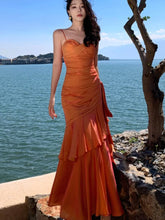 Lunivop Sexy Spaghetti Strap Womens Dresses Elegant Ruffles Evening Birthday Party Dress Wedding Prom Vestidos Long Robe Female Clothing