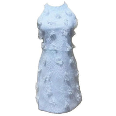 Lunivop Fashion Women Dress Sleeveless Halter Solid Color 3D Butterfly Female Summer Party Dresses New Tide