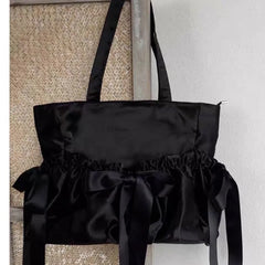 Lunivop Harajuku Bow Silver Messenger Bag Women Sweet Cool Soft Large Capacity Ita Bags Ladies Fairycore Aesthetic Y2k Bag Chic