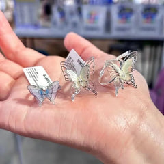 Lunivop Blue Butterfly Drip Oil Enamel Open Ring Women's Party Shining Jewelry The Best Gift for A Girlfriend