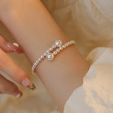 Lunivop New Trendy Simple White Pearl Beaded Bracelet for Women Niche Design Charms Bracelet Sweet Elegant Party Jewelry Wedding Gifts