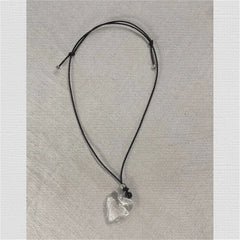 Lunivop Korean Fashion Transparent Glass Big Heart Love Pendant Rope Chain Necklace For Women Trendy Aesthetic Charm Jewelry Accessories