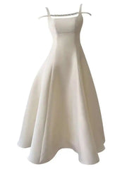 Lunivop Solid Minimalist Long Dresses For Women Slash Collar High Waist Sleeveless Elegant Dress Female Summer 2025 New