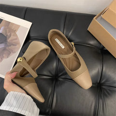 Lunivop Spring New Women Flat Shoes Fashion Red Ladies Shallow Slip on Mary Jane Shoes Female Square Toe Shoes Outdoor Ballerinas