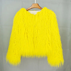 Lunivop Fur Coats Women Autumn Winter Top Fashion Pink Faux Fur Coat Elegant Thick Warm Faux Fur Jackets for Women