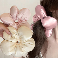 Lunivop 3D Sponge Satin Oversized Flower Exaggerated Scrunchie Headdress Fashion Korea Rubber Band Women Travel Hair Accessories