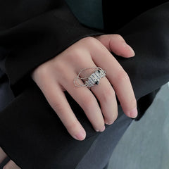 Lunivop Enamel Heart Rings Gothic Fashion Cool Y2K Rings For Women Vintage Chunky Finger Girl Party Jewelry Gift