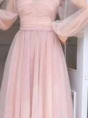 Lunivop Women's Fashion Dress Stand Collar Mesh Sleeves Rhinestone Folds Folds Slim Mid-calf Dresses Spring 2025 New Tide