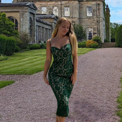 Lunivop Summer Midi Green Dress Elegant Spaghetti Strap Wedding Guest Party Dresses Sexy Birthday Dresses for Women 2024