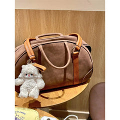 Lunivop Vintage Brown Bowling Bag Women Vintage Large Capacity Casual Handbag Female Retro Handle Y2k Handbag Bolsos De Mujer