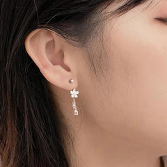 Lunivop Korean Trendy Simple Flower Bell Orchid Tassel Copper Earrings for Women Sweet Elegant Party Jewelry Girlfriend Gifts