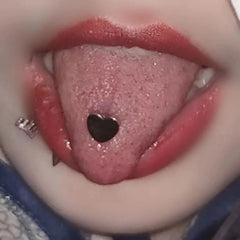 Lunivop Love Tongue Nail Titanium Steel Piercing Jewelry Stainless Steel Peach Heart Tongue Ring industrial piercing Ear Stud