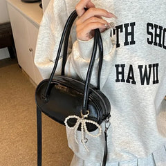 Lunivop High Street Red Messenger Bag Women Vintage Leather Handle Casual Crossbody Bags Ladies Versatile Y2k Handbag Purses