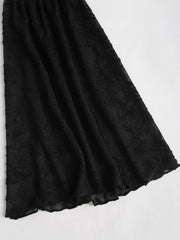 Lunivop Black lace square necked tie up flared sleeved slim fit short dress,Black lace square necked tie up flared sleeved dress