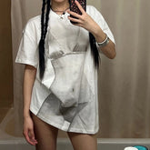 Lunivop 3D Print O Neck Short Sleeve Oversize Y2K Streetwear Women'S Tshirts Tops Blouse Apparel Fashion Casual Korean Clothes