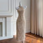 Lunivop Fashion Pearl Embroidered Dress Women's Sleeveless Waist Retraction Dresses 2025 Summer New Tide