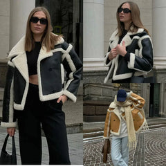 Lunivop Women's Wear Autumn/Winter New Product Blended Long Sleeve Collar Warm Coat Cotton Jacket