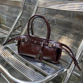 Lunivop High Street Brown Y2k Hand Bag Women Hot Girls Pu Leather Handle Chic Casual Handbag Female Fashionable Underarm Bag New