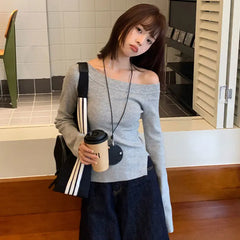 Lunivop Simple Autumn O Neck Long Sleeve Punk Shirts Fashion All Match American Casual Tops Y2k Aesthetic Streetwear Girl Clothing