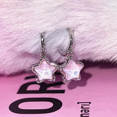 Lunivop Gothic Cute Dream Fairy Moonlight Stone Star Pendant Earrings For Egirl Y2K EMO 2000s Harajuku Goth Vintage Jewelry Accessories