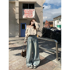 Lunivop Women American Vintage Y2k Japanese Harajuku Streetwear Baggy High Rise Denim Pants Long Trousers 2000s Aesthetic Jean Kpop Punk