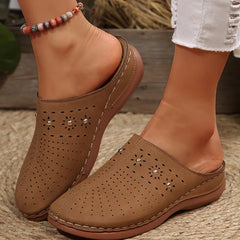Lunivop New Fashion Women Slippers Summer Shoes Woman Split Leather Hollows Sandals Breathable Baotou Slippers Big Size 36-43