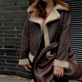 Lunivop Fashion Winter Warm Faux Fur Jacket Long Sleeve Double-sided Thicken Jackets Coat Short Outwear Women's Clothing