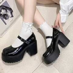 Lunivop New Fashion Platform Pumps for Women Super High Heels Buckle Strap Mary Jane Shoes Woman Goth Thick Heel Party Shoes Ladies