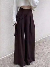 Lunivop Vintage Women Wide Leg Pants Shirring Lace-up Loose Versatile 2025 New Autumn Female High Waist Fashion Trousers 17G7456