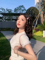 Lunivop Y2k Millennium Wave Point Rabbit Print Slim Round Neck Short Sleeve Sexy Slim Figure Show Spice Casual Short T-Shirt Girl