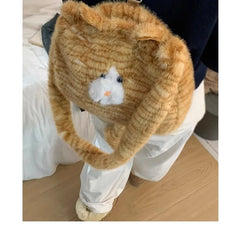 Lunivop Sweet Cute Cat Plush Handbag Purse Women Harajuku Aesthetic Crossbody Bag Ladies Cartoon Y2k Backpack Shoulder Bag 2025