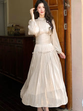 Lunivop Elegant Chic French Pleated Solid Dresses New Puff Sleeves Slim Wasit Midi Women's Dresses Party Prom Female Clothes Mujer