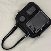 Lunivop Harajuku Transparent Black Itabag Women Versatile Large Capacity Square Bag Handbag Ladies Japanese Style Ita Bags