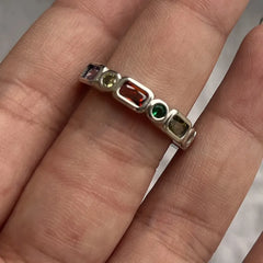 Lunivop Y2K Crystal Rings Kpop Heart Adjustable Ring Irregular Geometry Punk Vintage Rings For Women Girls New Fashion Jewelry