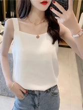 Lunivop Faionable Women's Loose Fit Svel Suiting Chiffon Vest Four Seasons Wearable Meat Concealing Strap Top