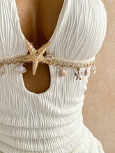 Lunivop White Halter Twist Bodycon Mini Dress With Shell And Starfish Decor Beach Resort Summer Outfit