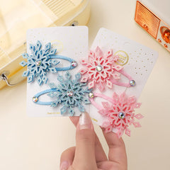 Lunivop 2PCS New Princess Snowflake Girls Lovely Hairpins Children Headwear Hairgrip Hair Clips Barrettes Hair Accessories
