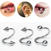 Lunivop Spiral Twister Barbell Piercing Surgical Steel Spike and Ball Lip Ring Cartilage Helix Earring Body Jewelry Dudaklar Burun