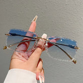Lunivop Rimless Square Sunglasses Women Trendy Luxury Brand Design Decor Sun Glasses Men Fashion Vintage Gradient Casual Shades
