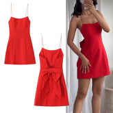 Lunivop Women's Dress Sleeveless Slip Short Dresses Woman Summer Backless Backless Bow Womens Dresses Sexy Party Dresses