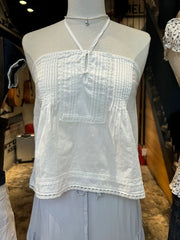Lunivop Cute White Square Neck Halter Strap Camisole Women Summer New Cotton Lace Trim Sleeveless Vests Sweet Vintage Chic Tank Tops Y2K