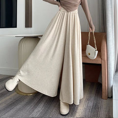 Lunivop Women's Pants New in Spring and Autumn Fashionable High-waisted Loose Casual Versatile Culottes Cotton Mixed