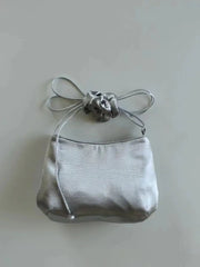 Lunivop Retro Silver Satin Bucket Bag Purse Women New Trendy Shoulder Crossbody Bags Ladies Vintage Hot Girls Mini Bag Y2k