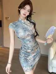 Lunivop Korean Vintage Floral Festival Party Dress Summer Elegant Bodycon Sexy Long Dress Women Fashion Suitable Dresses on Request