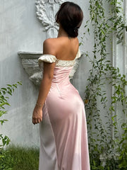 Lunivop Sexy Square Collar Bandage Women Dress Pink Puff Sleeve High Waist Dress Femme Summer French Elegant Party Clubwear