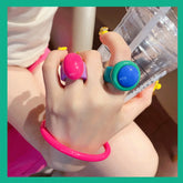Lunivop New Trendy Big Colorful Punk Finger Ring For Girls Personalized Simple Round Rings for Men and Women Party Fashion Jewelry Gifts