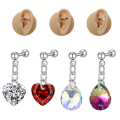 Lunivop Cartilage Earring for Women Stainless Steel Earring Love, water drop CZ Studs Earrings Tragus Helix Conch Hoop Piercing Jewelry