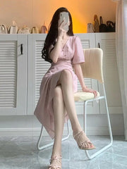 Lunivop Modified Cheongsam Temperament Dress for Women in Summer New Style Waist-hugging to Make Them Look Slim High-end